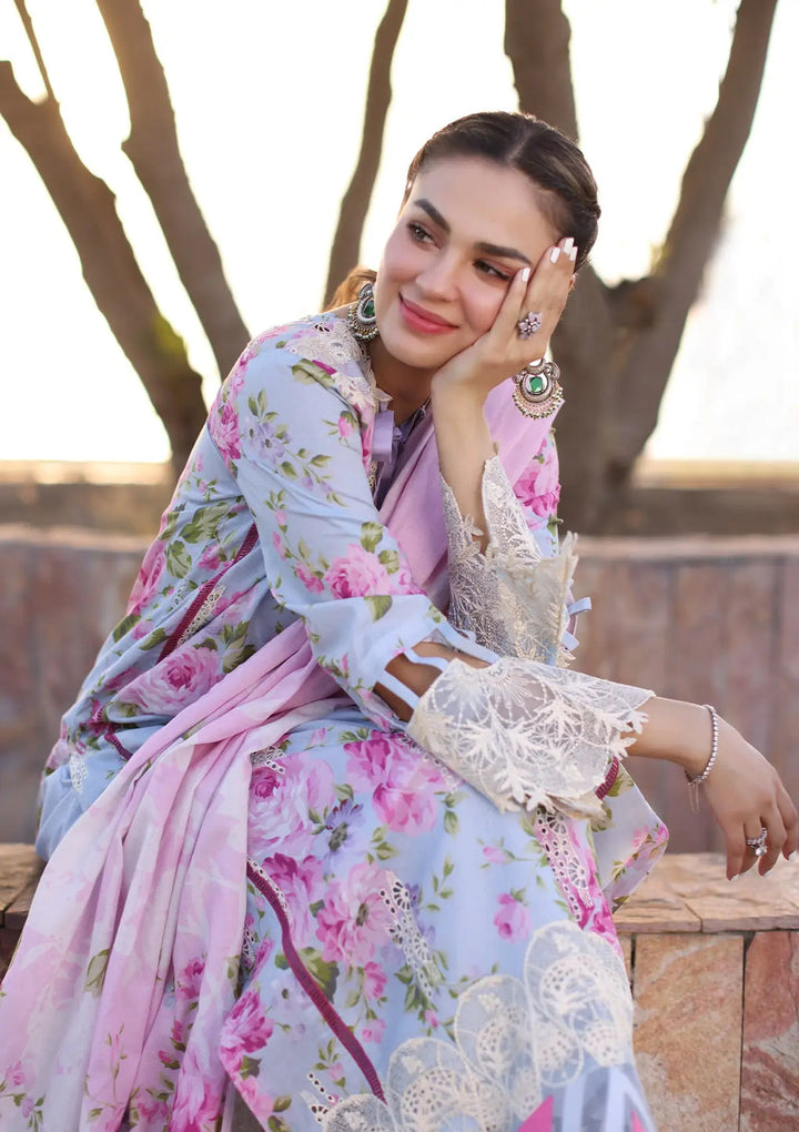 Elaf Premium | Prints Chikankari 24 | 04A OCEAN BLOSSOMS - Pakistani Clothes for women, in United Kingdom and United States