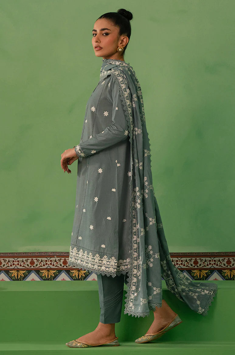 Cross Stitch | Mahiri Embroidered Collection | DUSTY GRANITE - Pakistani Clothes for women, in United Kingdom and United States