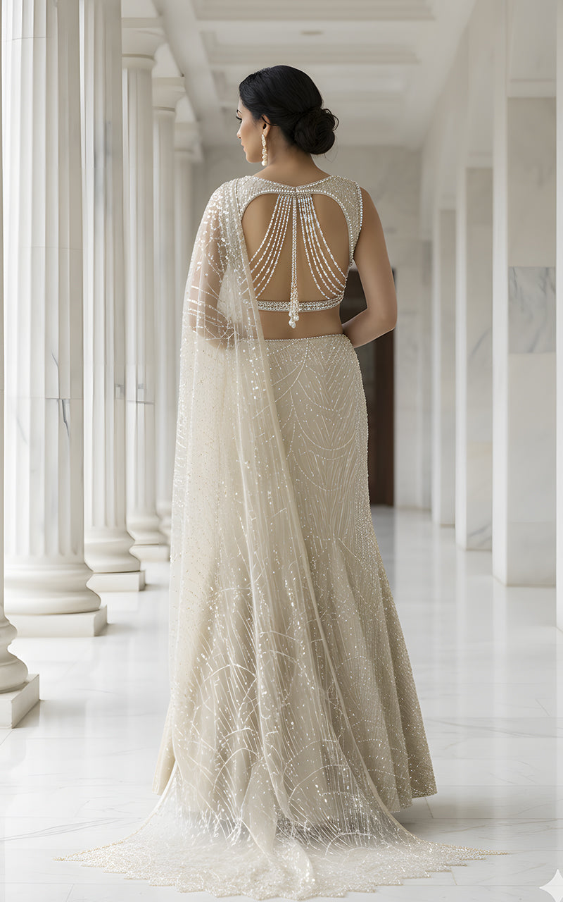 Threads and Motifs | Formal Dresses 25 | Embroidered Blouse With Skirt Saree