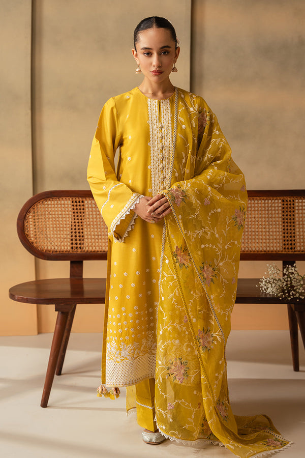 Cross Stitch | Mahiri Embroidered Lawn 24 | CEYLON YELLOW - Pakistani Clothes for women, in United Kingdom and United States