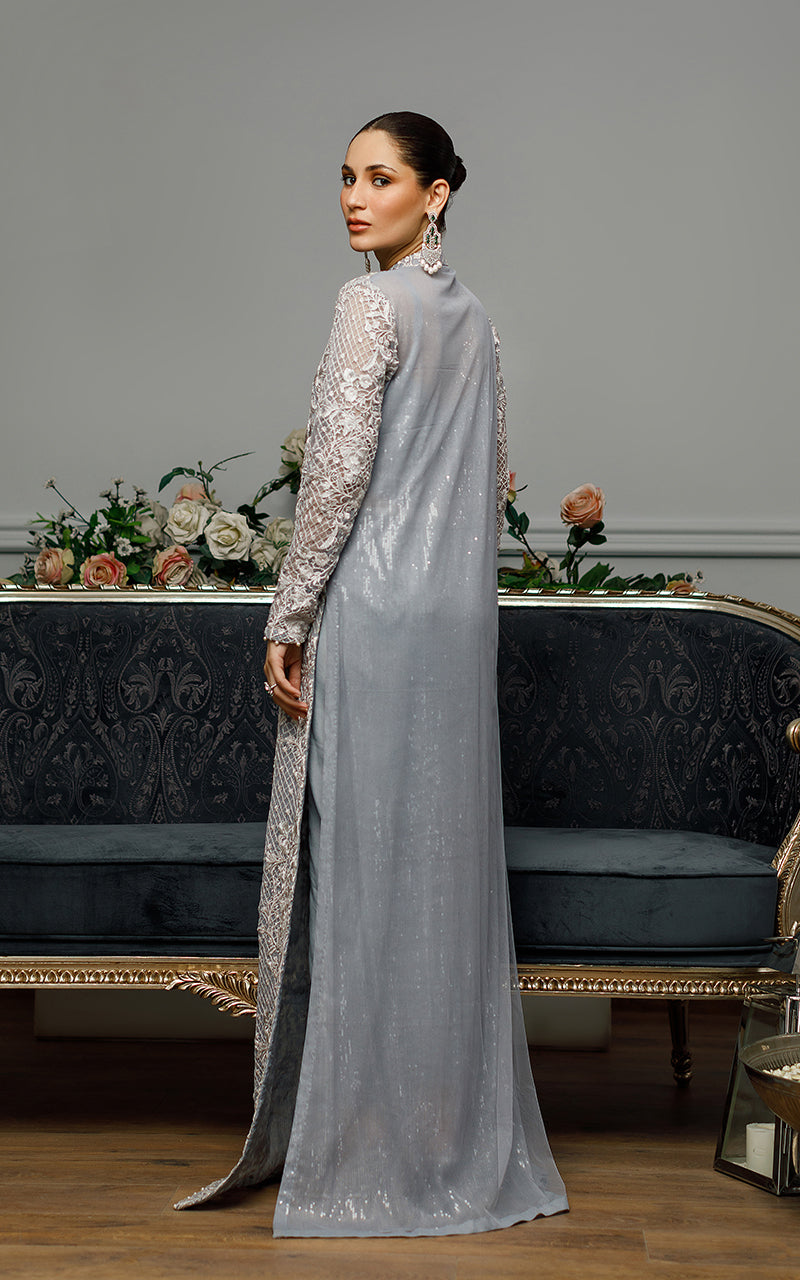 sachin and babi light blue dress Buy Bluish Grey All Over Embroidered Gown main image 0