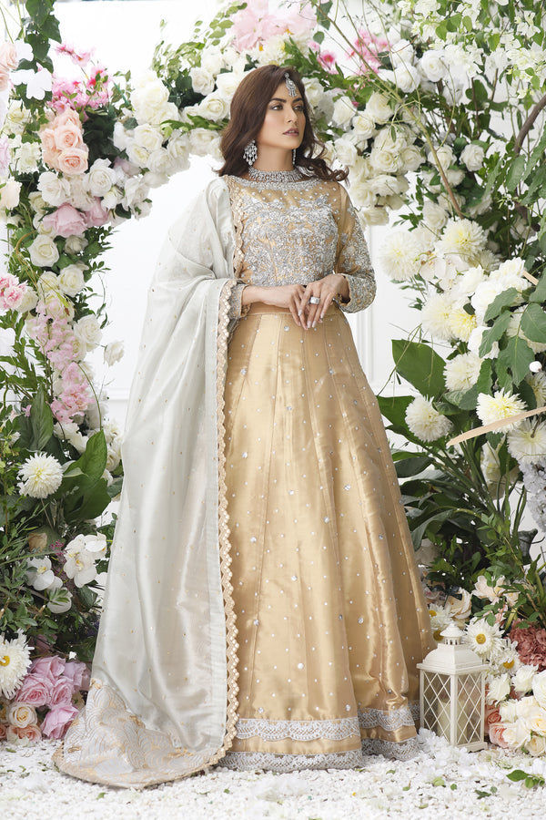 Wahajmkhan | Eden wedding Formals | ANTIQUE GOLD LENGA & CHOLI - Pakistani Clothes for women, in United Kingdom and United States