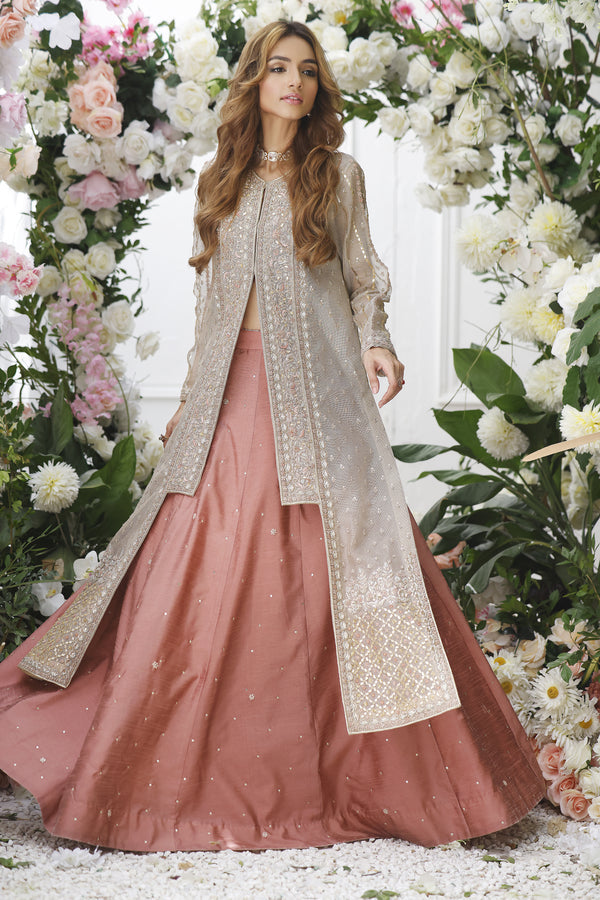 Wahajmkhan | Eden wedding Formals | METAL JACKET WITH LENGA - Pakistani Clothes for women, in United Kingdom and United States