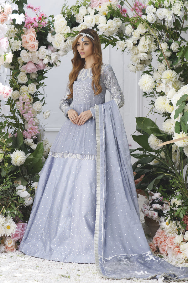 Wahajmkhan | Eden wedding Formals | PERIWINKLE PEPLUM & LENGA - Pakistani Clothes for women, in United Kingdom and United States