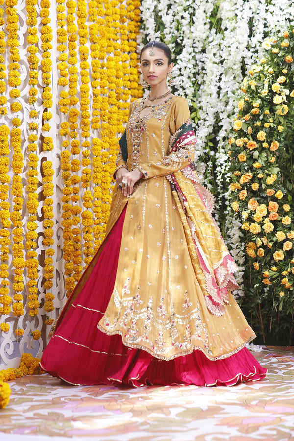 Wahajmbegum | Mehrunnisa Wedding Formals | MUSTARD MEHSURI JACKET - Pakistani Clothes for women, in United Kingdom and United States