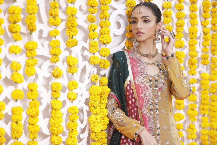 Wahajmbegum | Mehrunnisa Wedding Formals | MUSTARD MEHSURI JACKET - Pakistani Clothes for women, in United Kingdom and United States