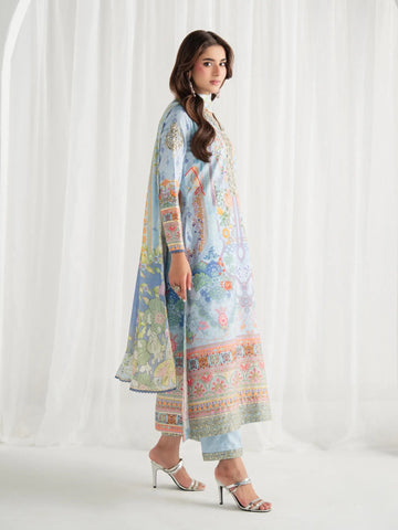 Gulaal | Aira Printed Silk | Misty