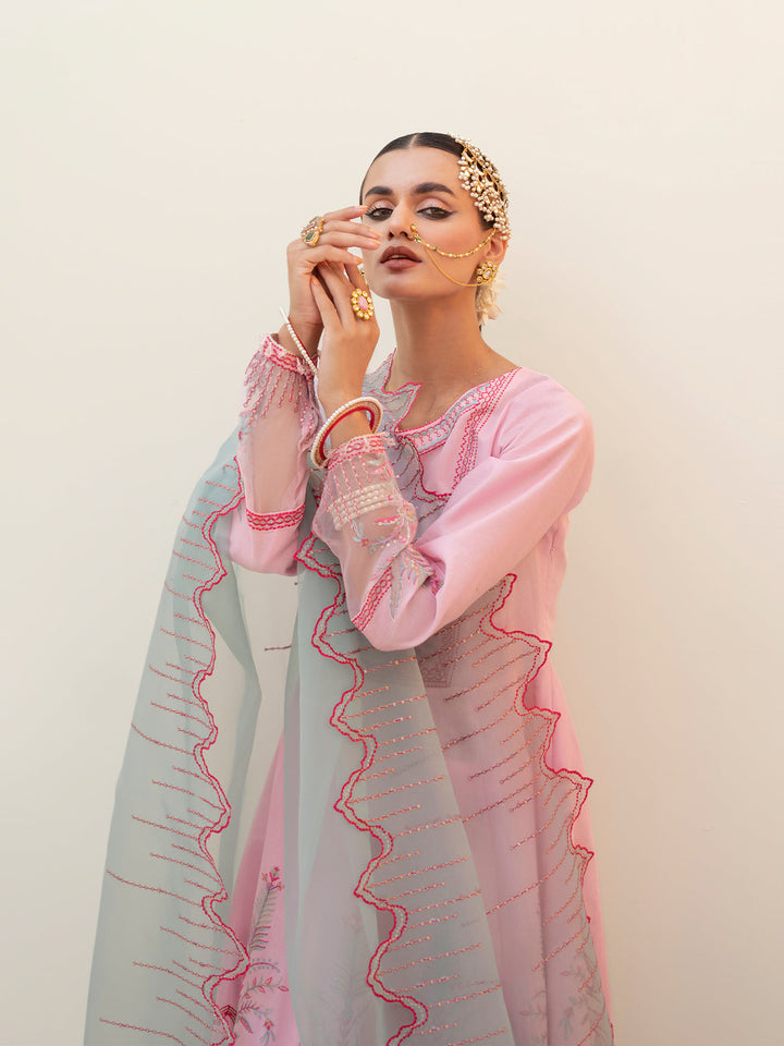 Fozia Khalid | Eid Edit 24 | Cranberry Pink - Hoorain Designer Wear - Pakistani Ladies Branded Stitched Clothes in United Kingdom, United states, CA and Australia