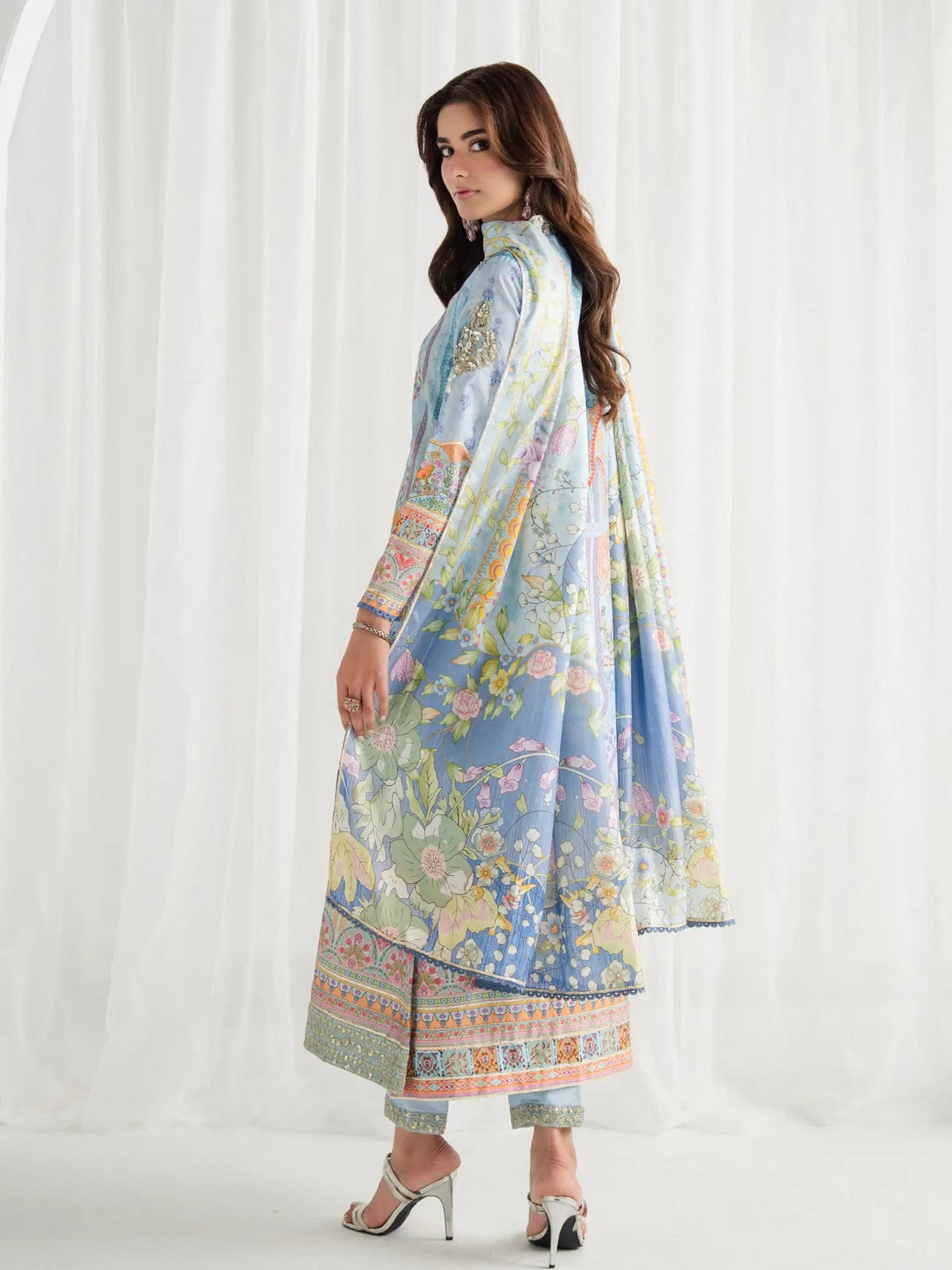 Gulaal | Aira Printed Silk | Misty