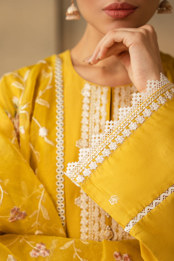 Cross Stitch | Mahiri Embroidered Lawn 24 | CEYLON YELLOW - Pakistani Clothes for women, in United Kingdom and United States