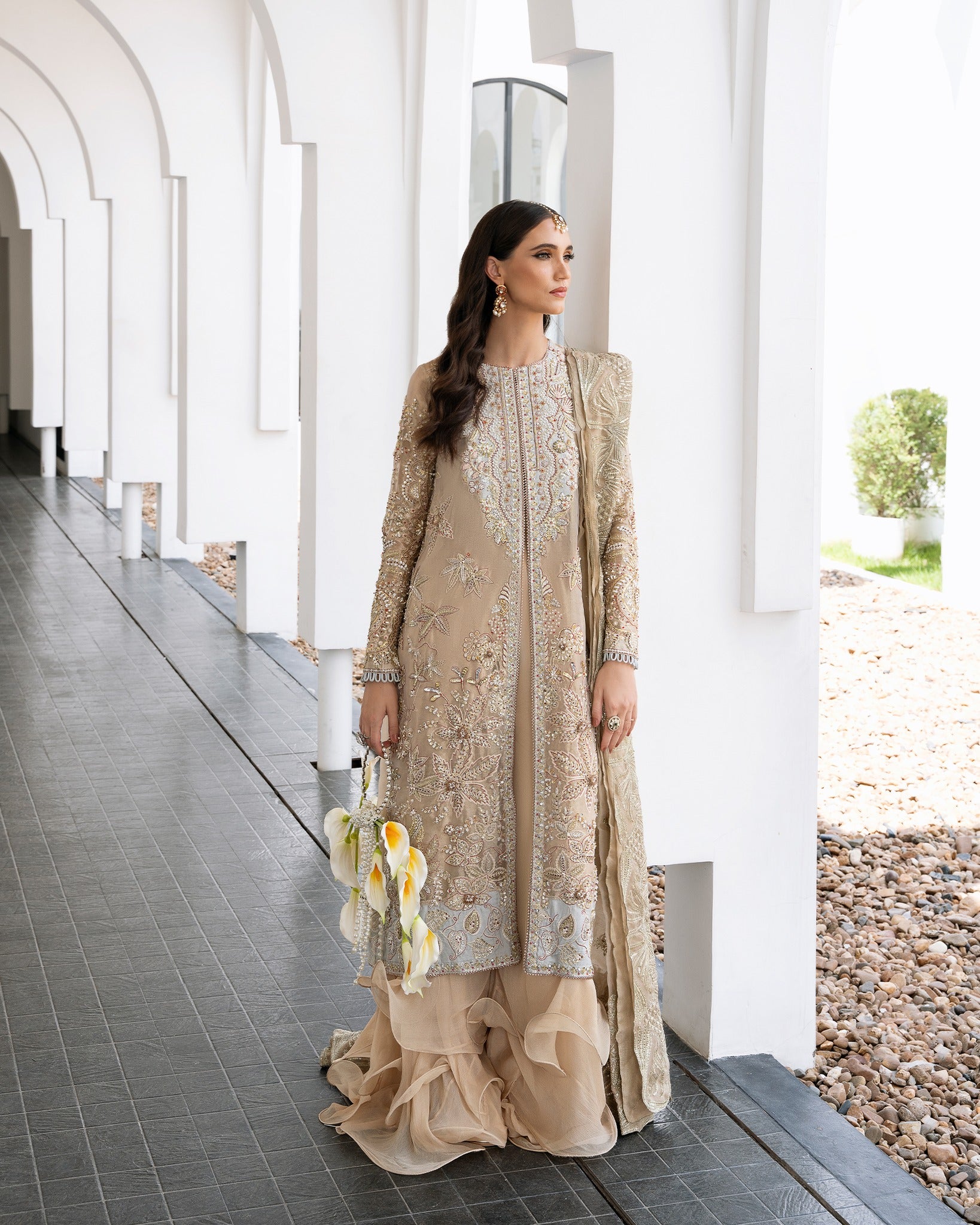 green emerald velvet dress Gold Maxi Dress | Imrozia Serena Mehram Brides 23 | SB-16