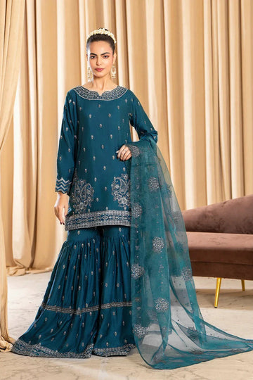 Ellena | Pret Dresses | 3-PC Stitched Embroidered Suit  815BLS