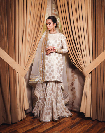 Zar | Gharara Formals | White