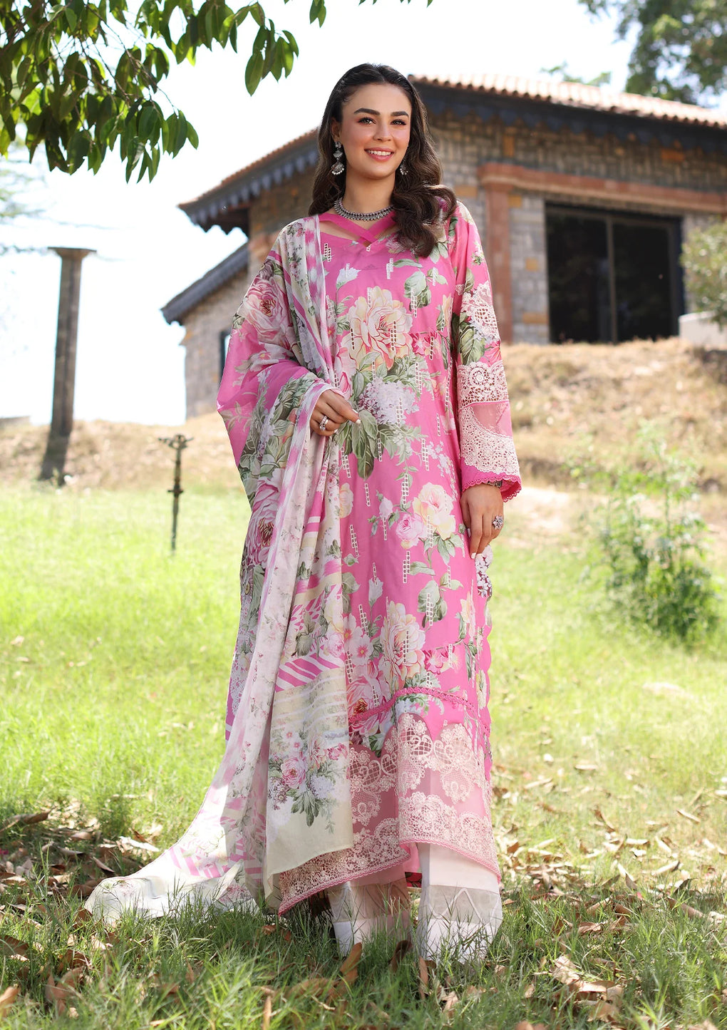 Elaf Premium | Prints Chikankari 24 | 03B PINK MUSE - Pakistani Clothes for women, in United Kingdom and United States