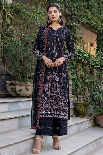 Farasha | Summer Weaves Embroidered Lawn | Black Rose