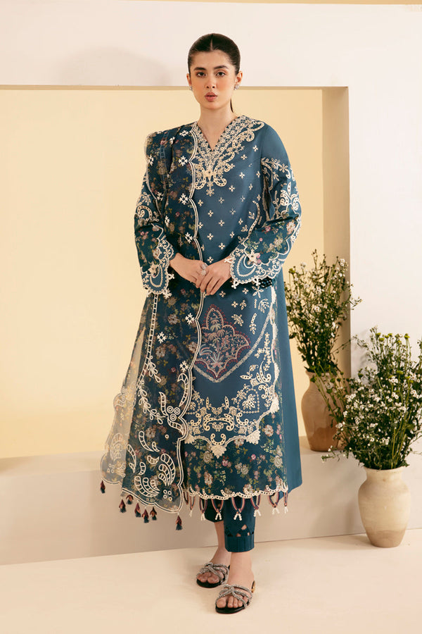 Qalamkar | Qlinekari Luxury Lawn | SQ-05 ELA - Hoorain Designer Wear - Pakistani Designer Clothes for women, in United Kingdom, United states, CA and Australia