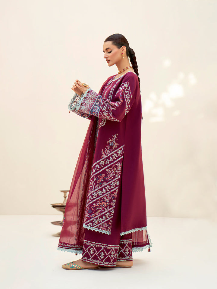 Fozia Khalid | Eid Edit 24 | Mulberry - Hoorain Designer Wear - Pakistani Ladies Branded Stitched Clothes in United Kingdom, United states, CA and Australia