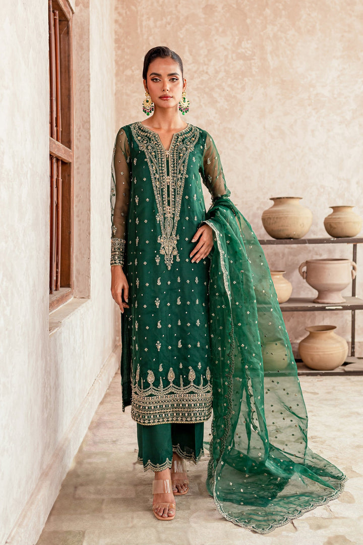 Batik | Desire Formal Dresses | Pine Green - Hoorain Designer Wear - Pakistani Ladies Branded Stitched Clothes in United Kingdom, United states, CA and Australia