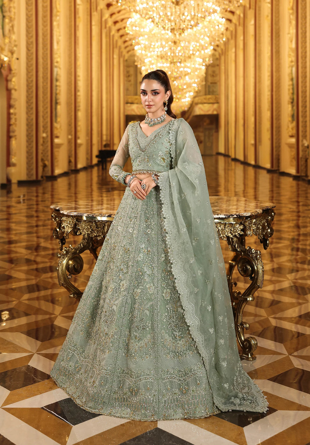 Bridals - Pakistani Ladies Bridal Dresses - United Kingdom Tagged "Sage Green" Hoorain Designer Wear Bridals - Pakistani Ladies Bridal Dresses - United Kingdom Tagged "Sage Green" Hoorain Designer Wear