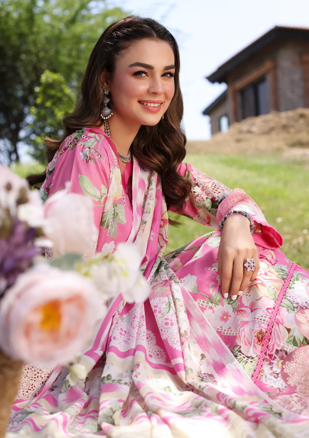 Elaf Premium | Prints Chikankari 24 | 03B PINK MUSE - Pakistani Clothes for women, in United Kingdom and United States