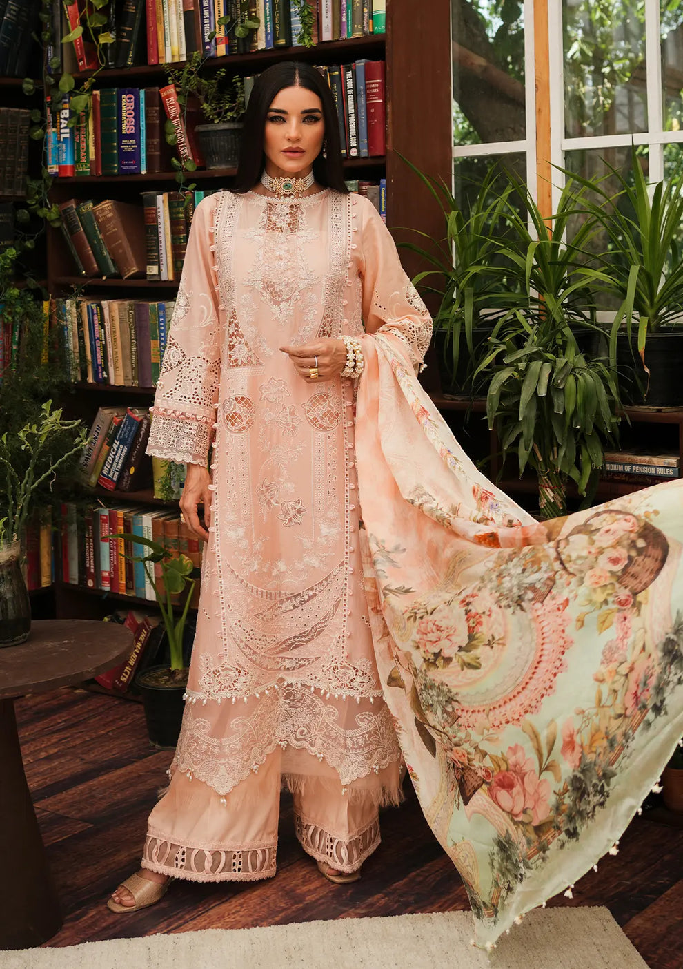 Kahf Premium | Luxury Lawn 24 | KLE-03A Flamingo - Pakistani Clothes for women, in United Kingdom and United States