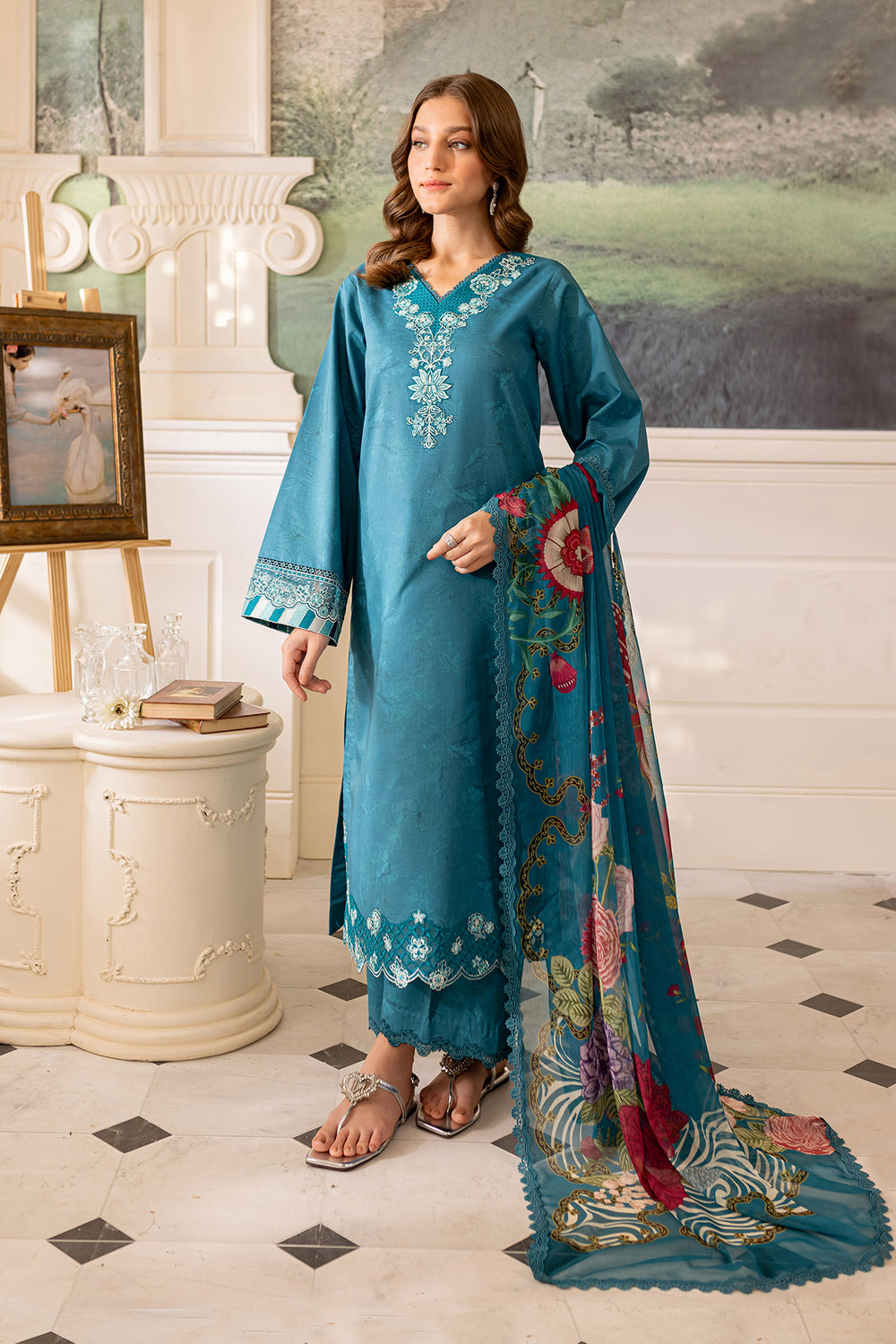 Farasha | Seraya Lawn 24 | PERIWINKLE - Pakistani Clothes for women, in United Kingdom and United States