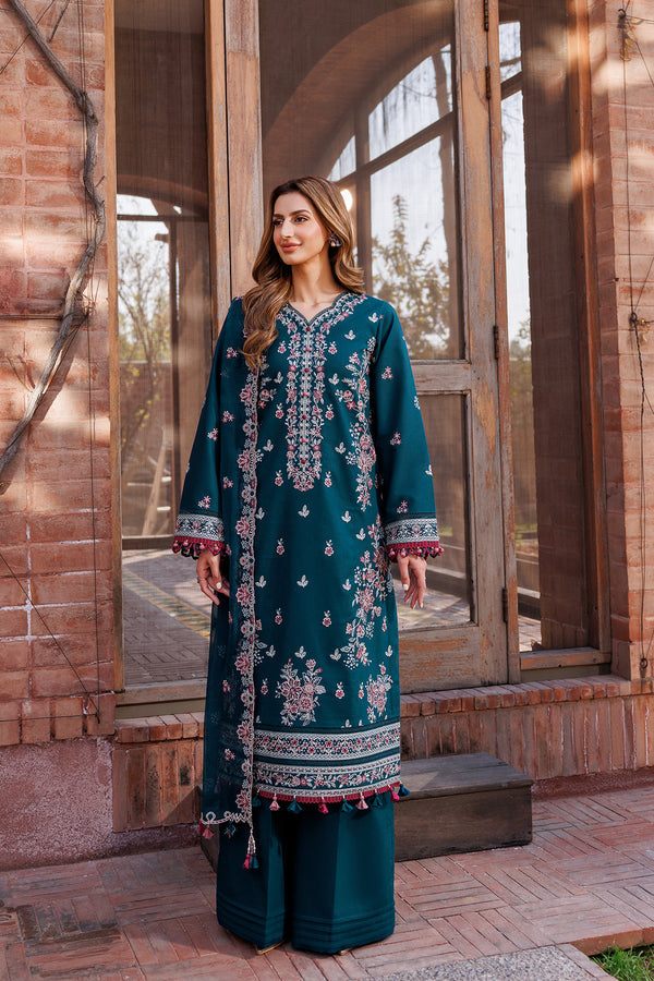 Farasha | Dastoor Embroidered Lawn SS24 | EMERALD CHARM - Pakistani Clothes for women, in United Kingdom and United States