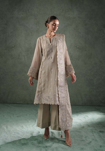 Zarqash | Lakhnawi Festive Chiffon 24 |  ZQL 007A HAZEL