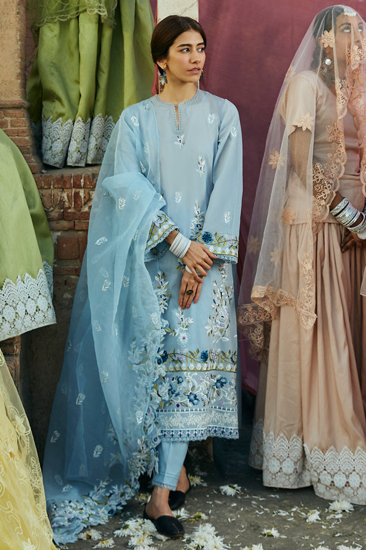 Cross Stitch | Premium Lawn 24 | CERULEAN ORNATE - Hoorain Designer Wear - Pakistani Designer Clothes for women, in United Kingdom, United states, CA and Australia