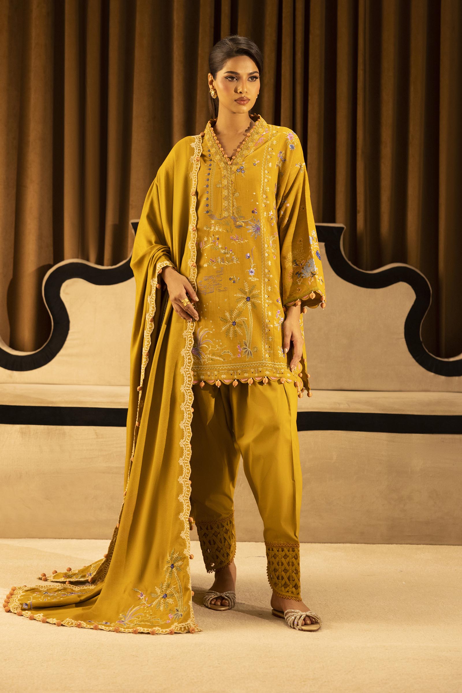 Sana Safinaz | Muzlin Winter 25 | M253-007B – Hoorain Designer Wear