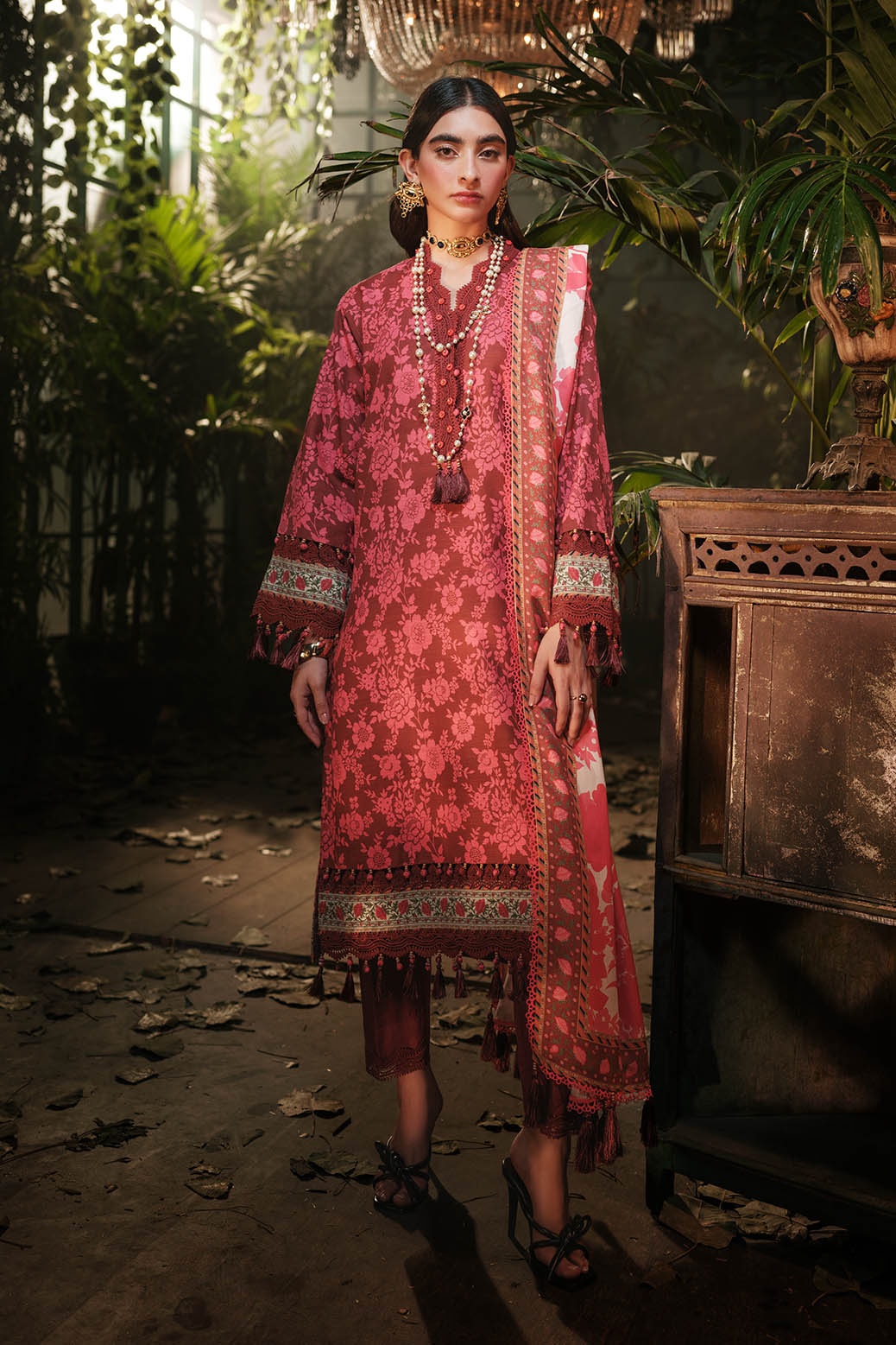 Bonanza Satrangi | Khaddar and Viscose | SCARLET