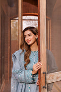 Farasha | Dastoor Embroidered Lawn SS24 | BERYL GREY - Pakistani Clothes for women, in United Kingdom and United States