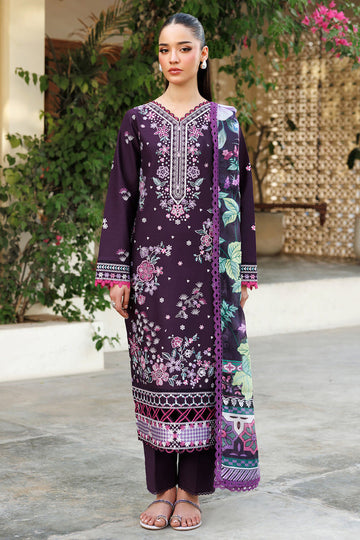 Farasha | Summer Weaves Embroidered Lawn | Plum Allure
