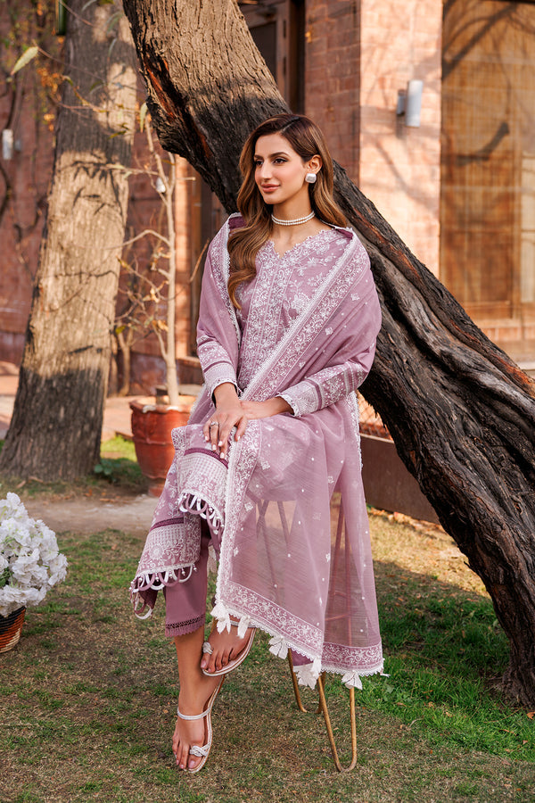 Farasha | Dastoor Embroidered Lawn SS24 | DAINTY LILAC - Pakistani Clothes for women, in United Kingdom and United States