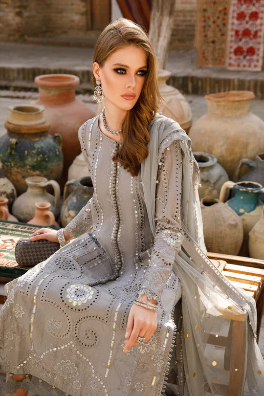 Maria B | Luxury Lawn | D-2308-B - Hoorain Designer Wear - Pakistani Ladies Branded Stitched Clothes in United Kingdom, United states, CA and Australia