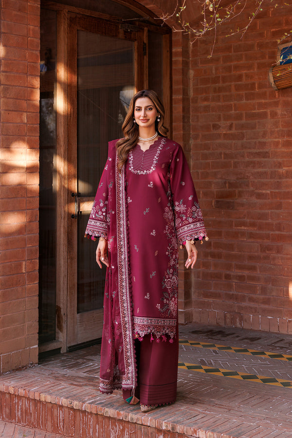 Farasha | Dastoor Embroidered Lawn SS24 | RUBY GLAM - Hoorain Designer Wear - Pakistani Designer Clothes for women, in United Kingdom, United states, CA and Australia