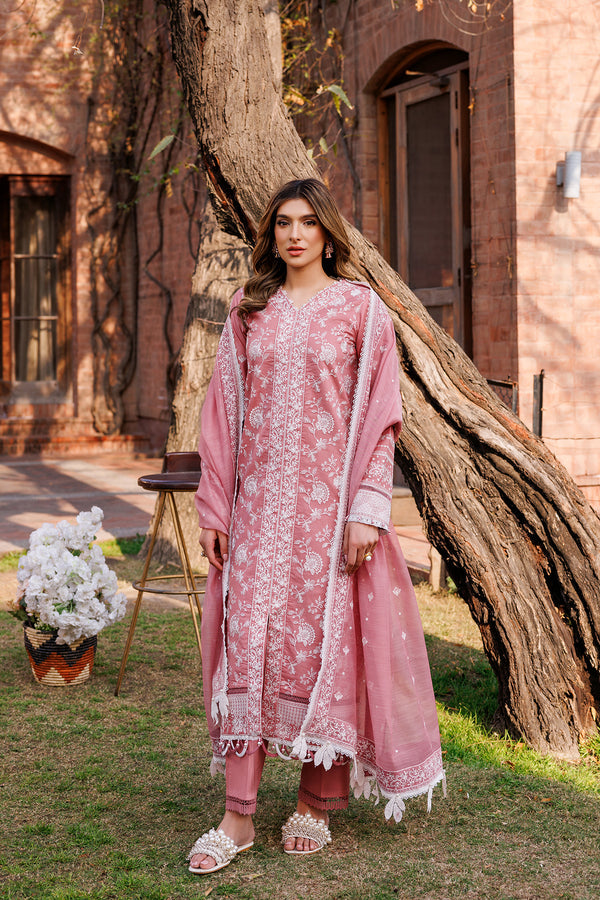 Farasha | Dastoor Embroidered Lawn SS24 | PEARL MIST - Pakistani Clothes for women, in United Kingdom and United States