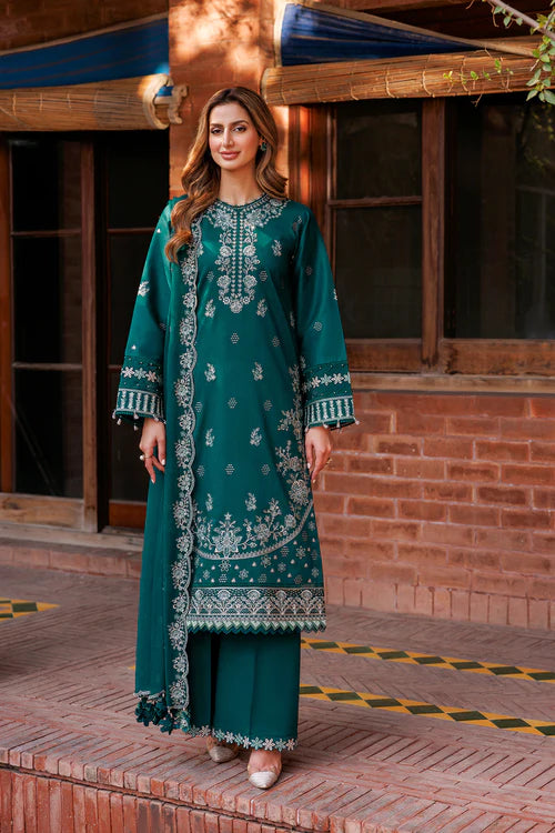 Farasha | Kaavish Lawn 24 | TEAL GARLAND - Hoorain Designer Wear - Pakistani Ladies Branded Stitched Clothes in United Kingdom, United states, CA and Australia
