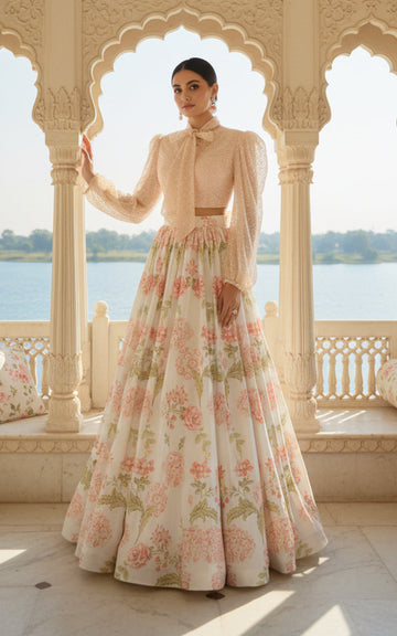 Threads and Motifs | Formal Outfits | Blouse With Printed Lehenga