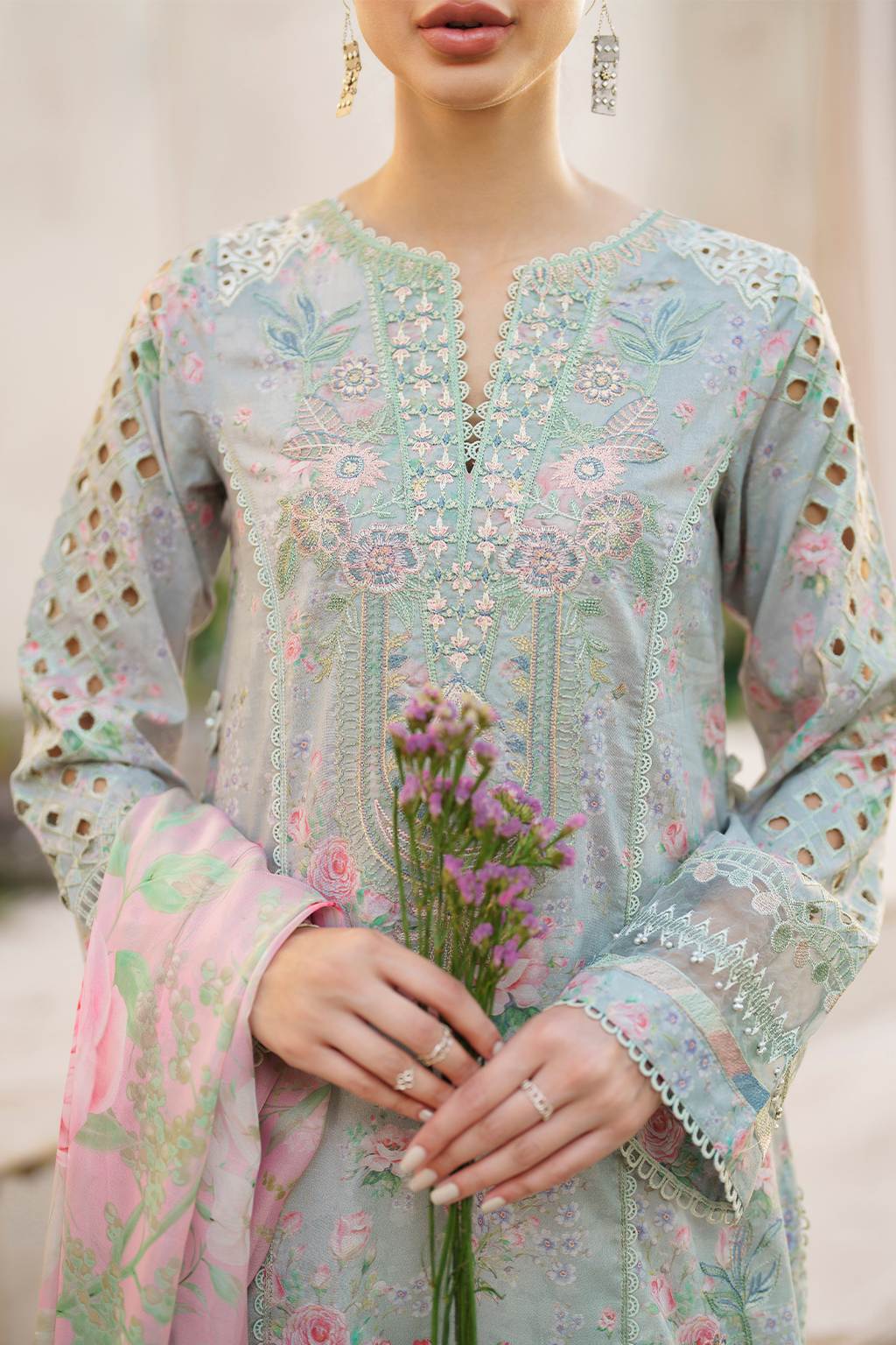 Iznik | Festive lawn 24 | SFL-07 - Pakistani Clothes for women, in United Kingdom and United States