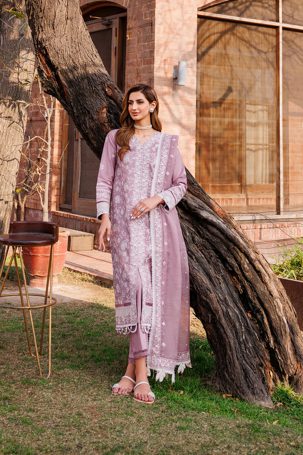 Farasha | Dastoor Embroidered Lawn SS24 | DAINTY LILAC - Pakistani Clothes for women, in United Kingdom and United States