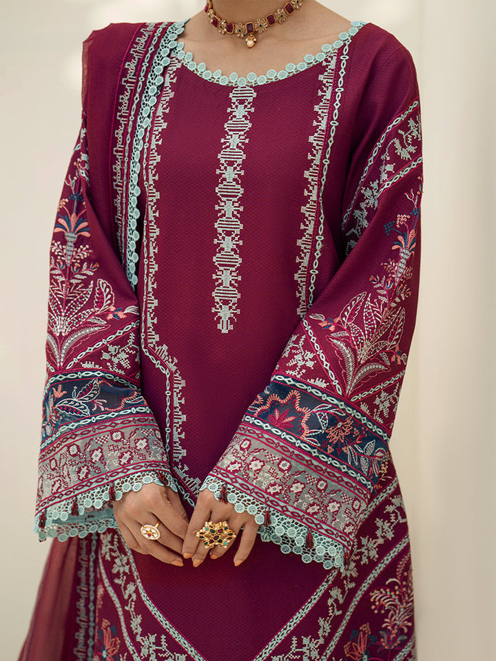 Fozia Khalid | Eid Edit 24 | Mulberry - Hoorain Designer Wear - Pakistani Ladies Branded Stitched Clothes in United Kingdom, United states, CA and Australia