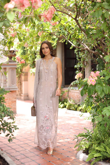 Noor by Saadia Asad | Eid Luxury Schiffli Laserkari 25 | D11- Mink