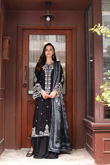 Noor by Saadia Asad | Winter Embroidered Printkhaas 25 | D10- A