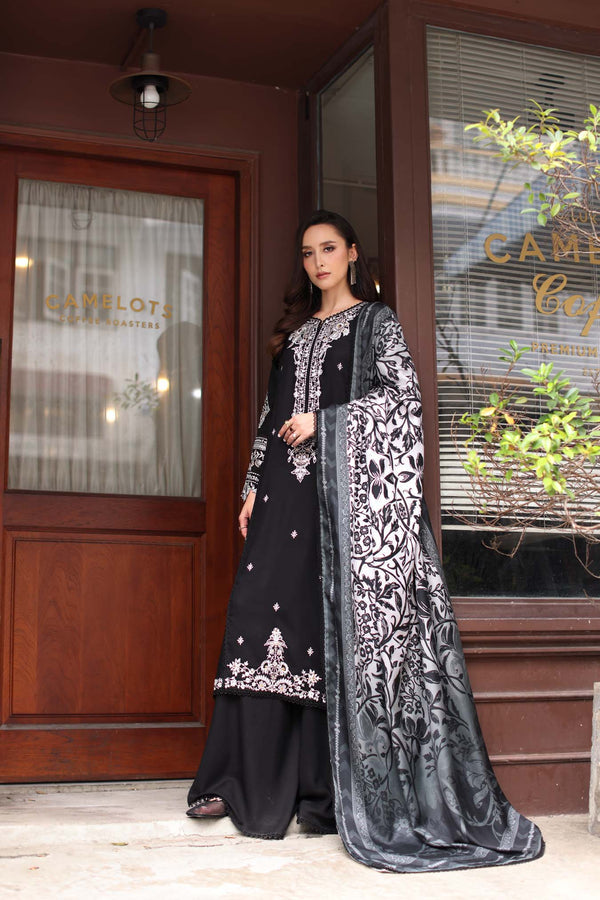 Noor by Saadia Asad | Winter Embroidered Printkhaas 25 | D10- A