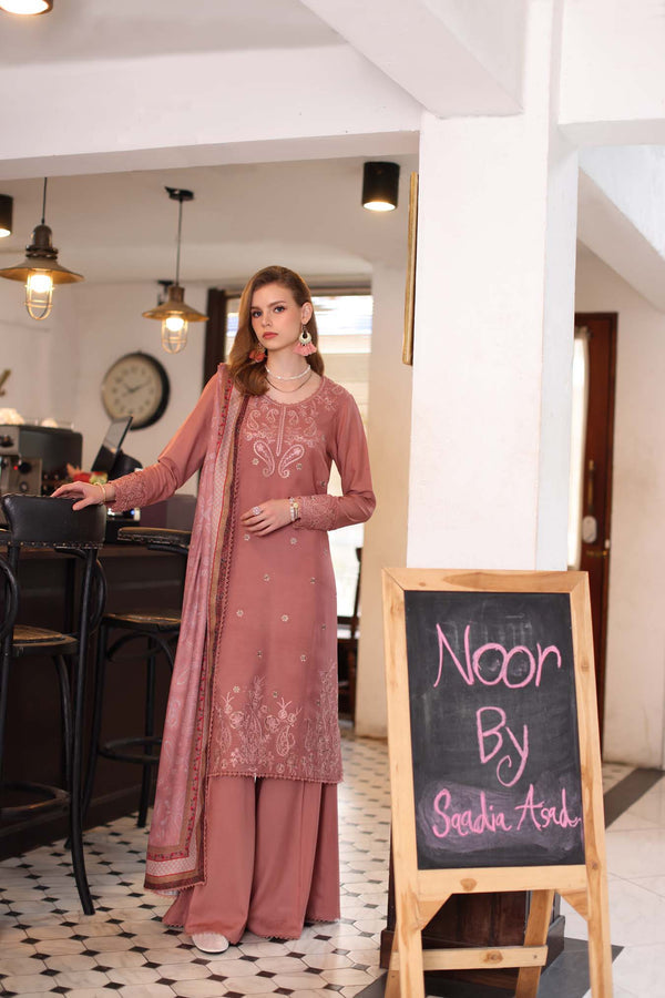 Noor by Saadia Asad | Winter Embroidered Printkhaas 25 | D2 - B