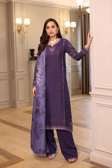 Noor by Saadia Asad | Winter Embroidered Printkhaas 25 | D6 - B
