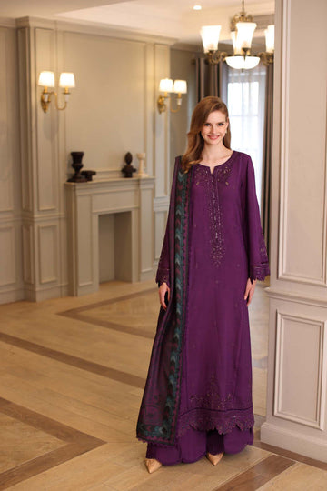 Noor by Saadia Asad | Winter Embroidered Printkhaas 25 | D10 - B