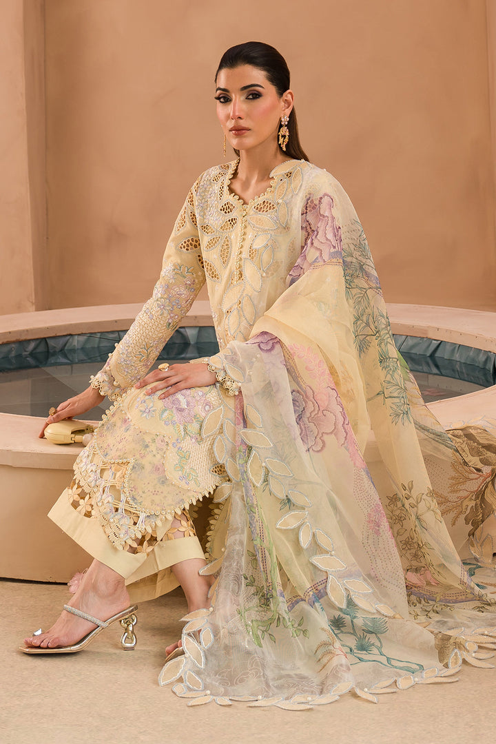 Afrozeh | The Pinted Grden Lawn 24 | Sweet Saffron - Hoorain Designer Wear - Pakistani Designer Clothes for women, in United Kingdom, United states, CA and Australia