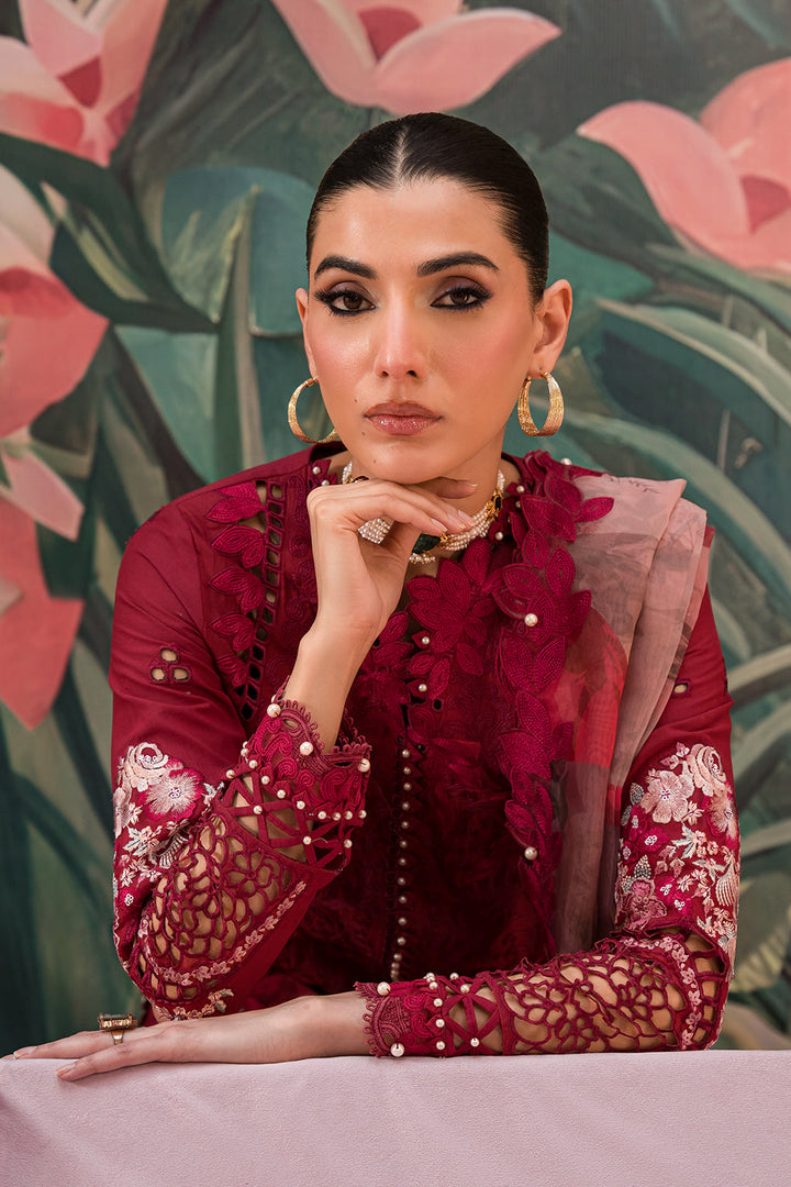 Afrozeh | The Pinted Grden Lawn 24 | Dahlia Dusk - Hoorain Designer Wear - Pakistani Designer Clothes for women, in United Kingdom, United states, CA and Australia
